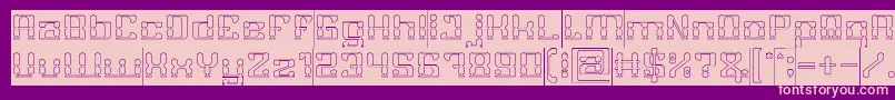 GAMER Hollow Inverse Font – Pink Fonts on Purple Background