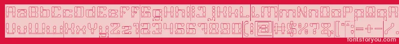 GAMER Hollow Inverse Font – Pink Fonts on Red Background