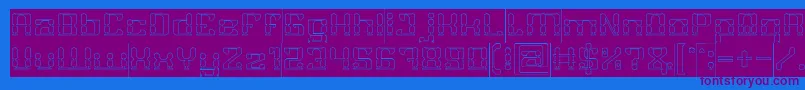 GAMER Hollow Inverse Font – Purple Fonts on Blue Background