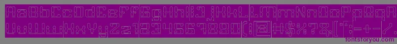 GAMER Hollow Inverse Font – Purple Fonts on Gray Background