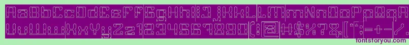 GAMER Hollow Inverse Font – Purple Fonts on Green Background