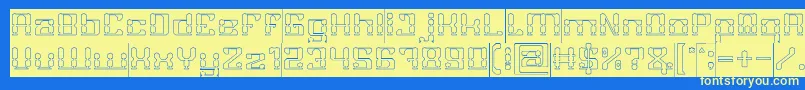 GAMER Hollow Inverse Font – Yellow Fonts on Blue Background