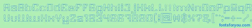 GAMER Hollow Font – Blue Fonts on Green Background