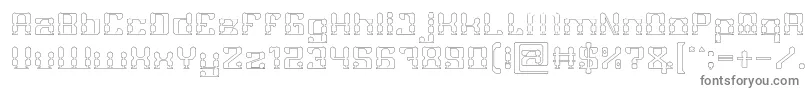 GAMER Hollow-fontti – harmaat kirjasimet valkoisella taustalla