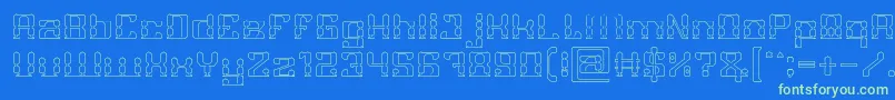 GAMER Hollow Font – Green Fonts on Blue Background