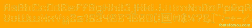 GAMER Hollow Font – Green Fonts on Orange Background