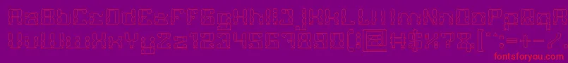 GAMER Hollow Font – Red Fonts on Purple Background