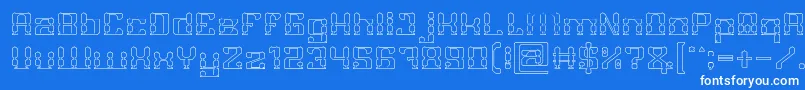 GAMER Hollow Font – White Fonts on Blue Background