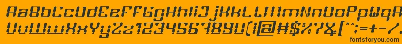 GAMER Italic-Schriftart – Schwarze Schriften auf orangefarbenem Hintergrund