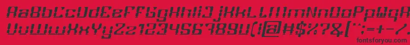 Czcionka GAMER Italic – czarne czcionki na czerwonym tle