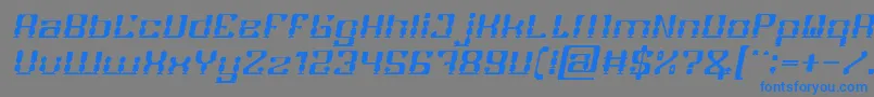Fonte GAMER Italic – fontes azuis em um fundo cinza