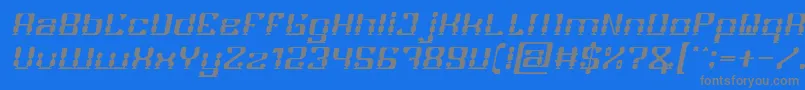 GAMER Italic-fontti – harmaat kirjasimet sinisellä taustalla