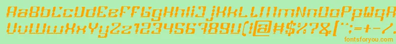 Czcionka GAMER Italic – pomarańczowe czcionki na zielonym tle