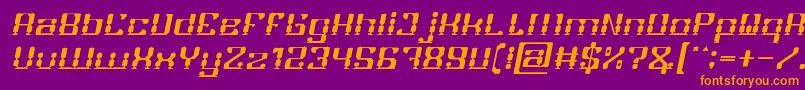 Fonte GAMER Italic – fontes laranjas em um fundo violeta