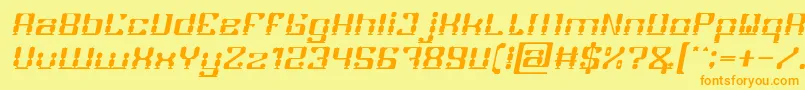 GAMER Italic Font – Orange Fonts on Yellow Background