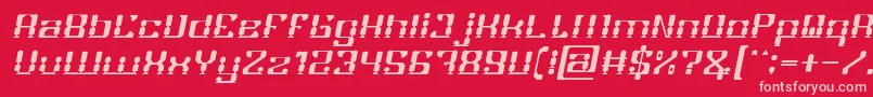 GAMER Italic-Schriftart – Rosa Schriften auf rotem Hintergrund