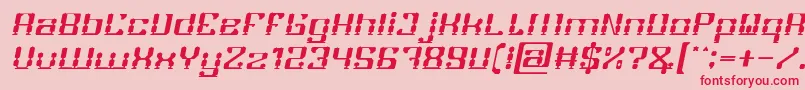 Czcionka GAMER Italic – czerwone czcionki na różowym tle