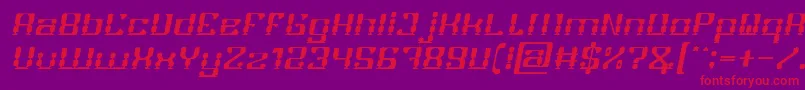 Czcionka GAMER Italic – czerwone czcionki na fioletowym tle