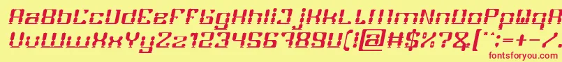 Шрифт GAMER Italic – красные шрифты на жёлтом фоне