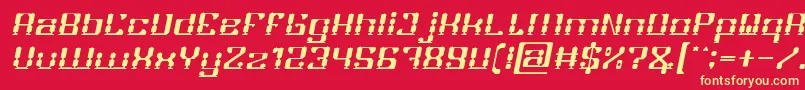 Fonte GAMER Italic – fontes amarelas em um fundo vermelho