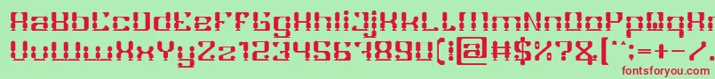 GAMER-fontti – punaiset fontit vihreällä taustalla