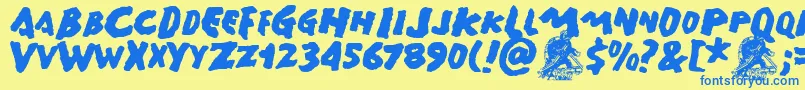 GAMERA   Font – Blue Fonts on Yellow Background
