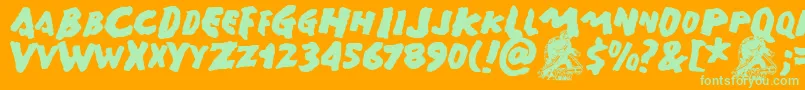 GAMERA   Font – Green Fonts on Orange Background