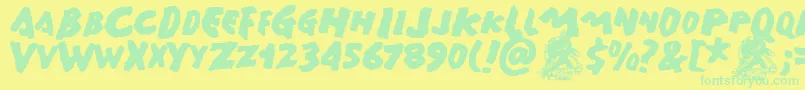 GAMERA   Font – Green Fonts on Yellow Background