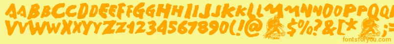 GAMERA   Font – Orange Fonts on Yellow Background
