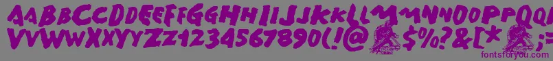 GAMERA  -Schriftart – Violette Schriften auf grauem Hintergrund