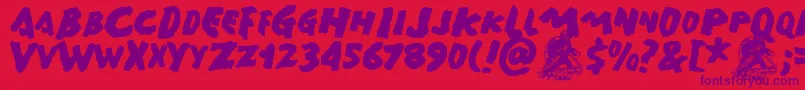 GAMERA   Font – Purple Fonts on Red Background