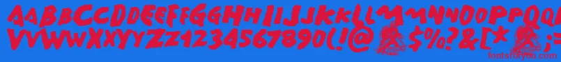 GAMERA   Font – Red Fonts on Blue Background