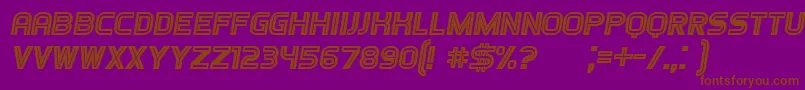 Games Italic-Schriftart – Braune Schriften auf violettem Hintergrund