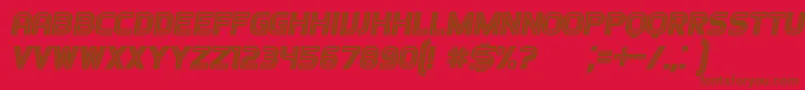 フォントGames Italic – 赤い背景に茶色の文字