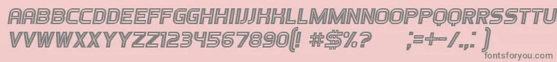 Games Italic-fontti – harmaat kirjasimet vaaleanpunaisella taustalla