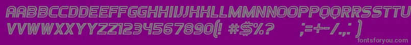 フォントGames Italic – 紫の背景に灰色の文字