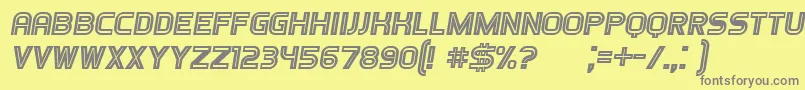 フォントGames Italic – 黄色の背景に灰色の文字