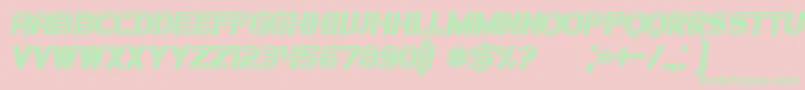 フォントGames Italic – ピンクの背景に緑の文字