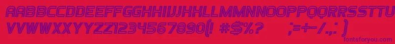 フォントGames Italic – 赤い背景に紫のフォント
