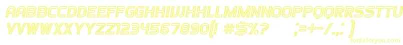 フォントGames Italic – 白い背景に黄色の文字