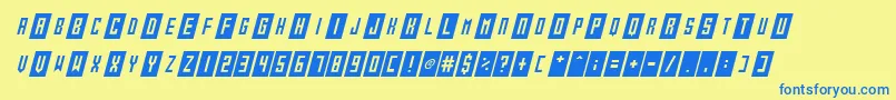 Gameshow Italic Font – Blue Fonts on Yellow Background