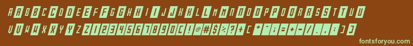 Шрифт Gameshow Italic – зелёные шрифты на коричневом фоне