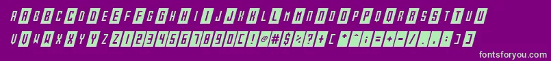 Gameshow Italic Font – Green Fonts on Purple Background