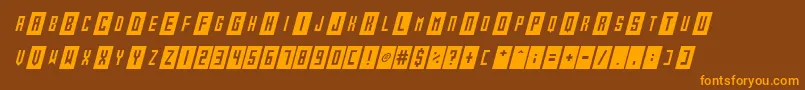 Gameshow Italic-Schriftart – Orangefarbene Schriften auf braunem Hintergrund