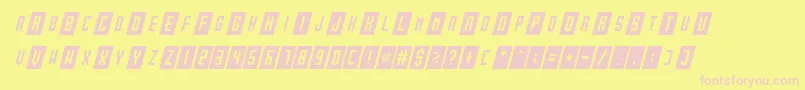 Gameshow Italic-fontti – vaaleanpunaiset fontit keltaisella taustalla
