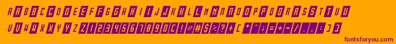 Шрифт Gameshow Italic – фиолетовые шрифты на оранжевом фоне