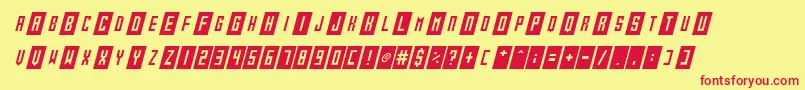 Czcionka Gameshow Italic – czerwone czcionki na żółtym tle