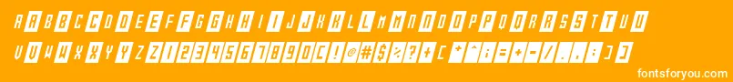 Gameshow Italic Font – White Fonts on Orange Background