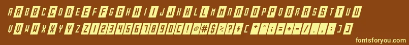 Шрифт Gameshow Italic – жёлтые шрифты на коричневом фоне