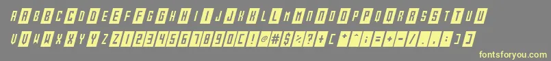 フォントGameshow Italic – 黄色のフォント、灰色の背景